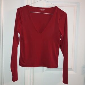 Like new red V neck T-shirt